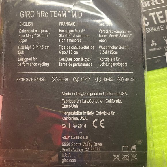 💰 5 FOR $40 / HRc Team Meryl Skinlife Mid Sports/Cyclist Socks (LRG) (New) - Picture 3 of 7